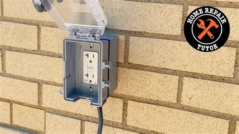 expandable electrical box|exterior ground fault outlet.